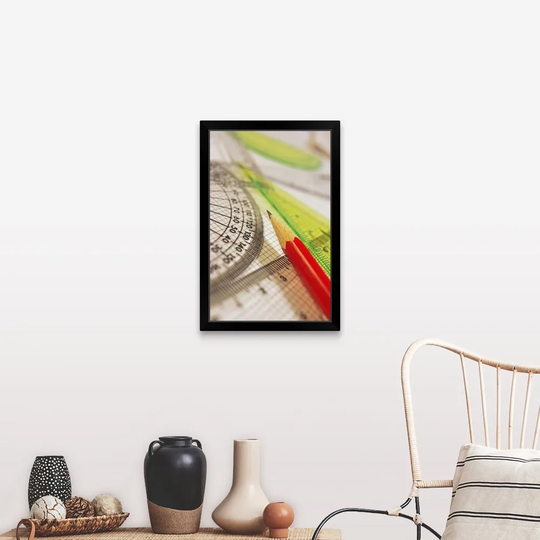 "Geometry set" Black Framed Print
