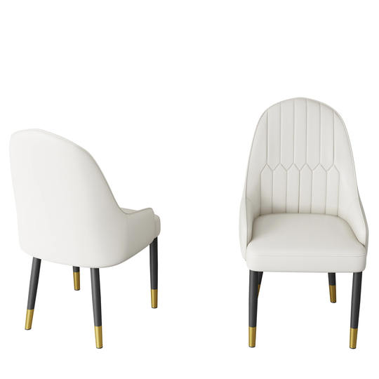 Modern Leather Dining Chair Set of 2, Upholstered Accent Dining Chair