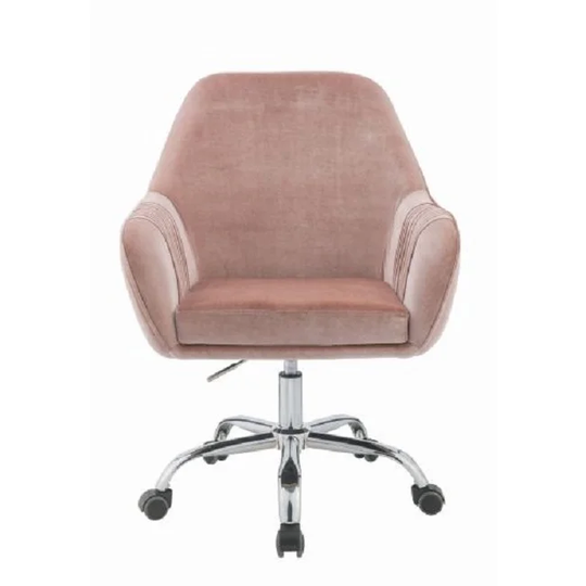 ACME Eimer Office Chair in Peach Velvet & Chrome