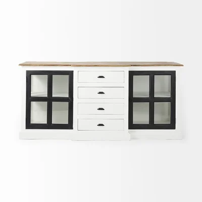 Cambarville 75" Wide 4 Drawer Mango Wood Sideboard