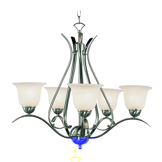 Trans Globe Aspen 5 Light Chandelier in Brushed Nickel