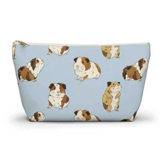 Guinea Pig Pouch, Pencil Case, Pet Custom Teacher Bridesmaid Cosmetic Bag, Zipper Makeup Accessory Pouch