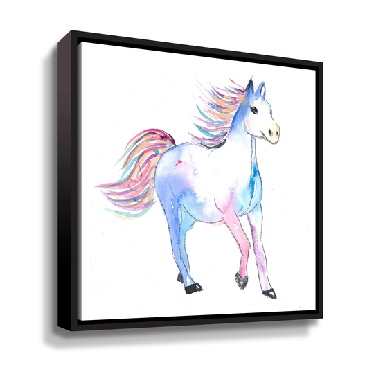 The Colorful Running Horse Gallery Wrapped Floater-framed Canvas