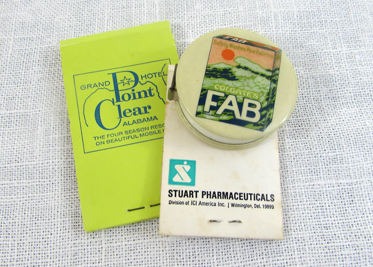 Vintage Advertising Promotional Lot - Hoisery Mending Kits & Fab Tape Measure