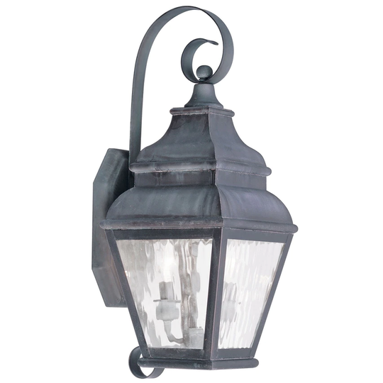 Giuseppe Lighting Two Light Outdoor Wall Lantern Exeter Charcoal - Exact Size