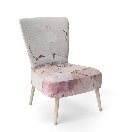 Designart 'Indigold Shabby Peonies Pink' Upholstered Farmhouse Accent Chair