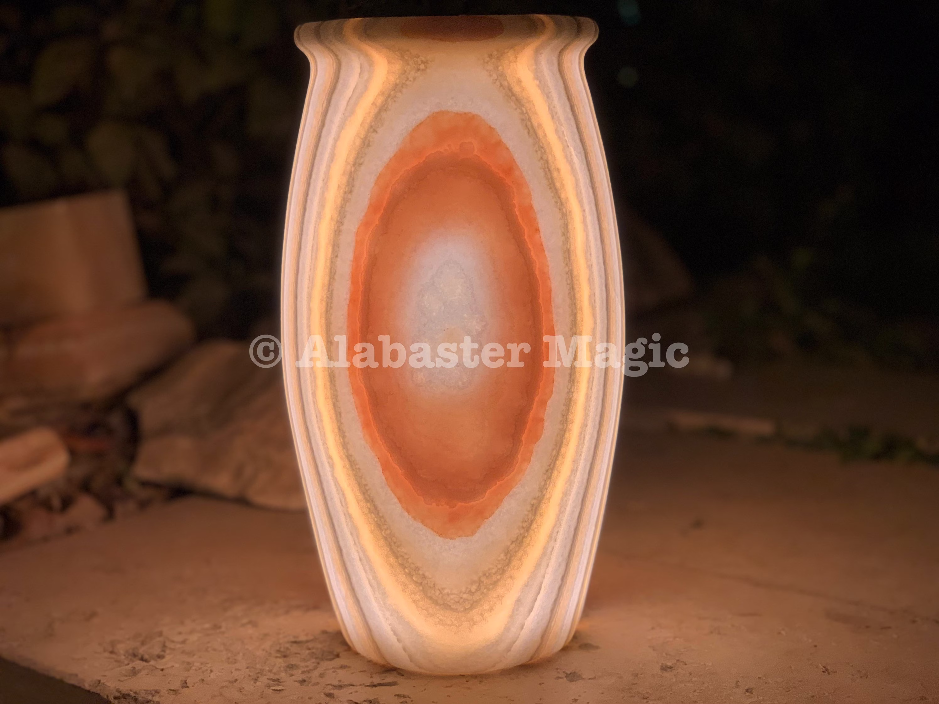 Alabaster Lamp - Incredibly Unique Table Lamp Stone Light Natural Egyptian Alabaster