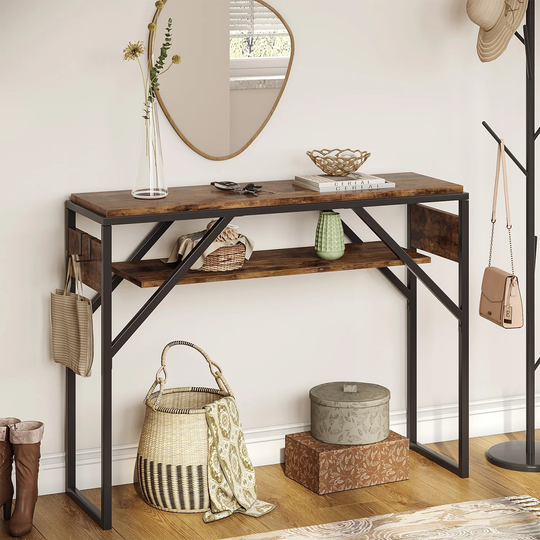 Console Sofa Table Entry Table with 2 Tier Shelves