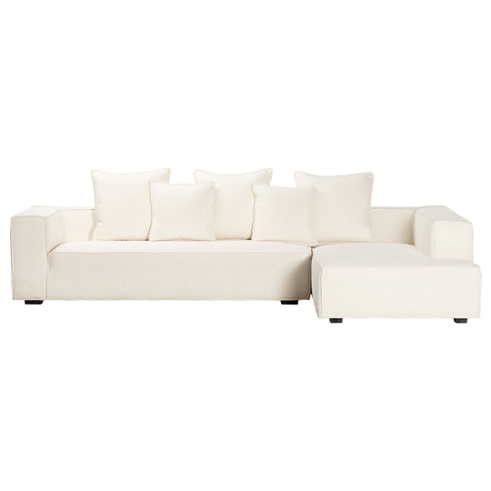 Zayn 118-inch Modern Sectional Sofa with Chaise in Boucle