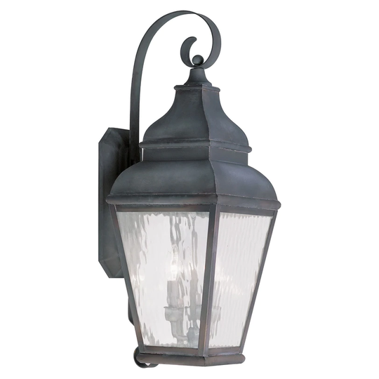 Giuseppe Lighting Three Light Outdoor Wall Lantern Exeter Charcoal - Exact Size