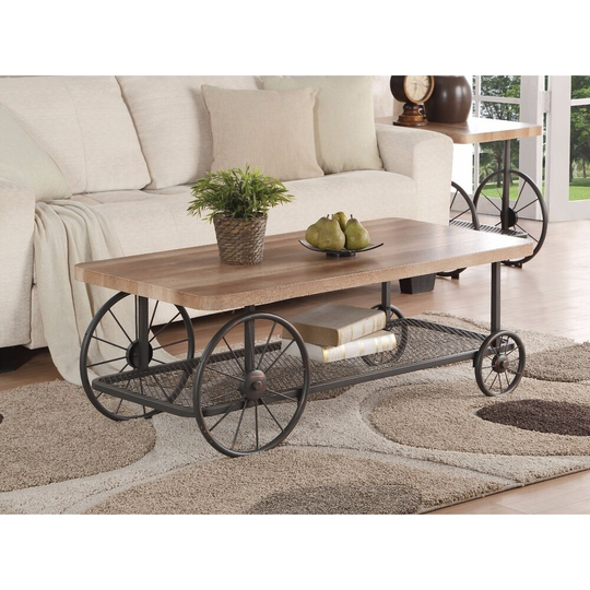 Modish Coffee Table, Oak & Antique Gray