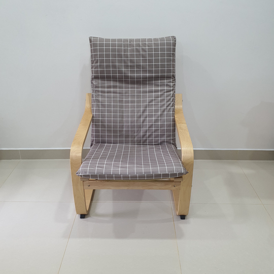 Ikea Poang Chair Cushion Cover - Bronze Grey Checkered Print