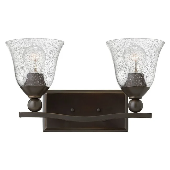 Hinkley Lighting 2 Light Bathroom Vanity Light with Seedy Clear Glass