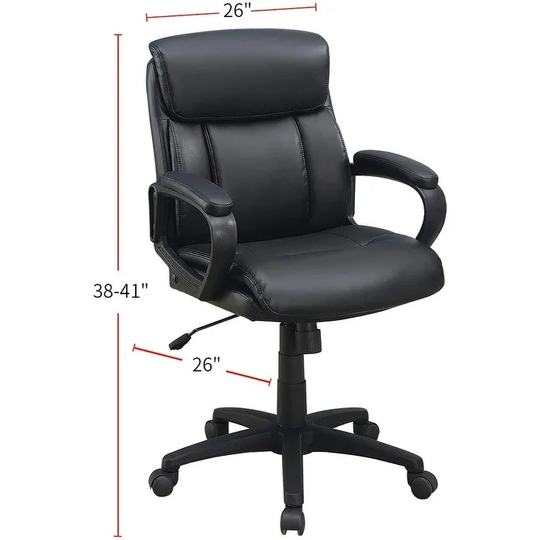 Classic Look Extra Padded Cushioned Relax 1pc Office Chair, Black