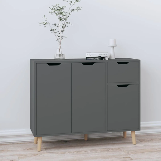 Sideboard Gray 35.4"x11.8"x28.3" Engineered Wood