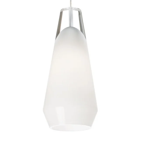 Tech Lighting Lustra 1 Light Pendant with White Hand-Cut Optic Crystal