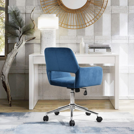 Modern&Stylish Velvet Adjustable Swivel Office Chair, Adjustable Height