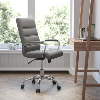 Mid-Back Executive Swivel Office Chair with Metal Frame/Arms