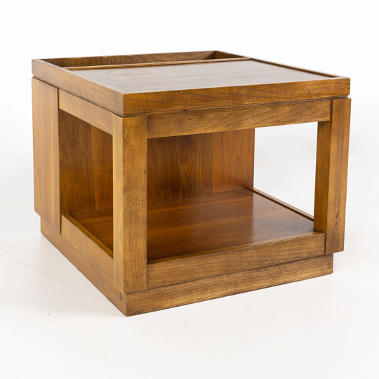 Walnut 2 Tier Side End Table