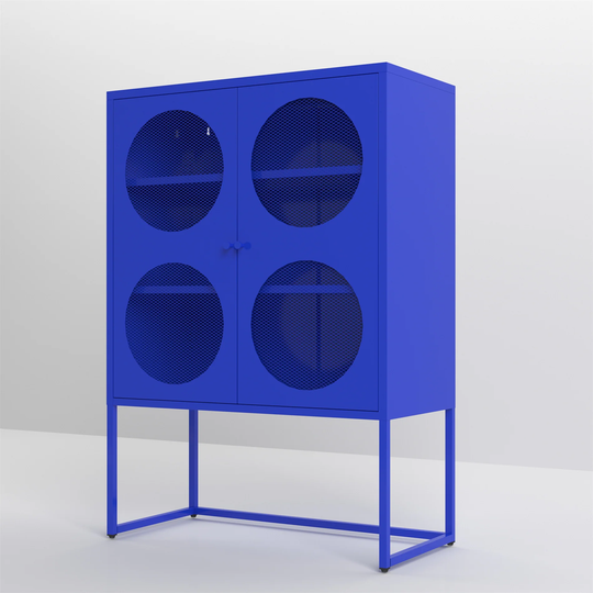 47.2 inches high Metal Storage Cabinet with 2 Circle Mesh Doors