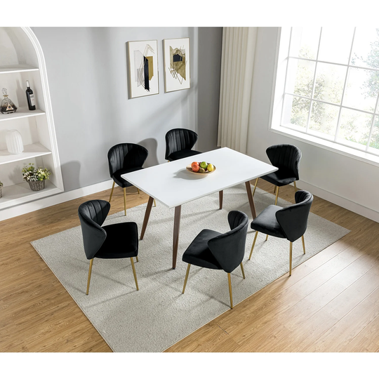 Contemporary Channel Tufted Design Side chairs with Metal Legs