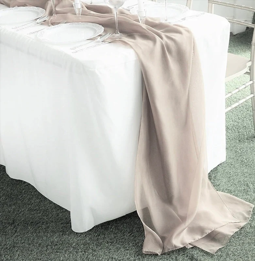 18" X120 Long, Chiffon Wedding Table Runner