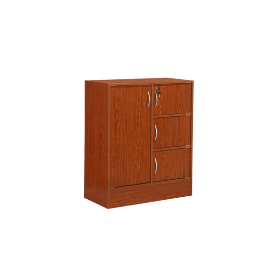 38.5" Cherry Red Multipurpose Bookcase with Doors