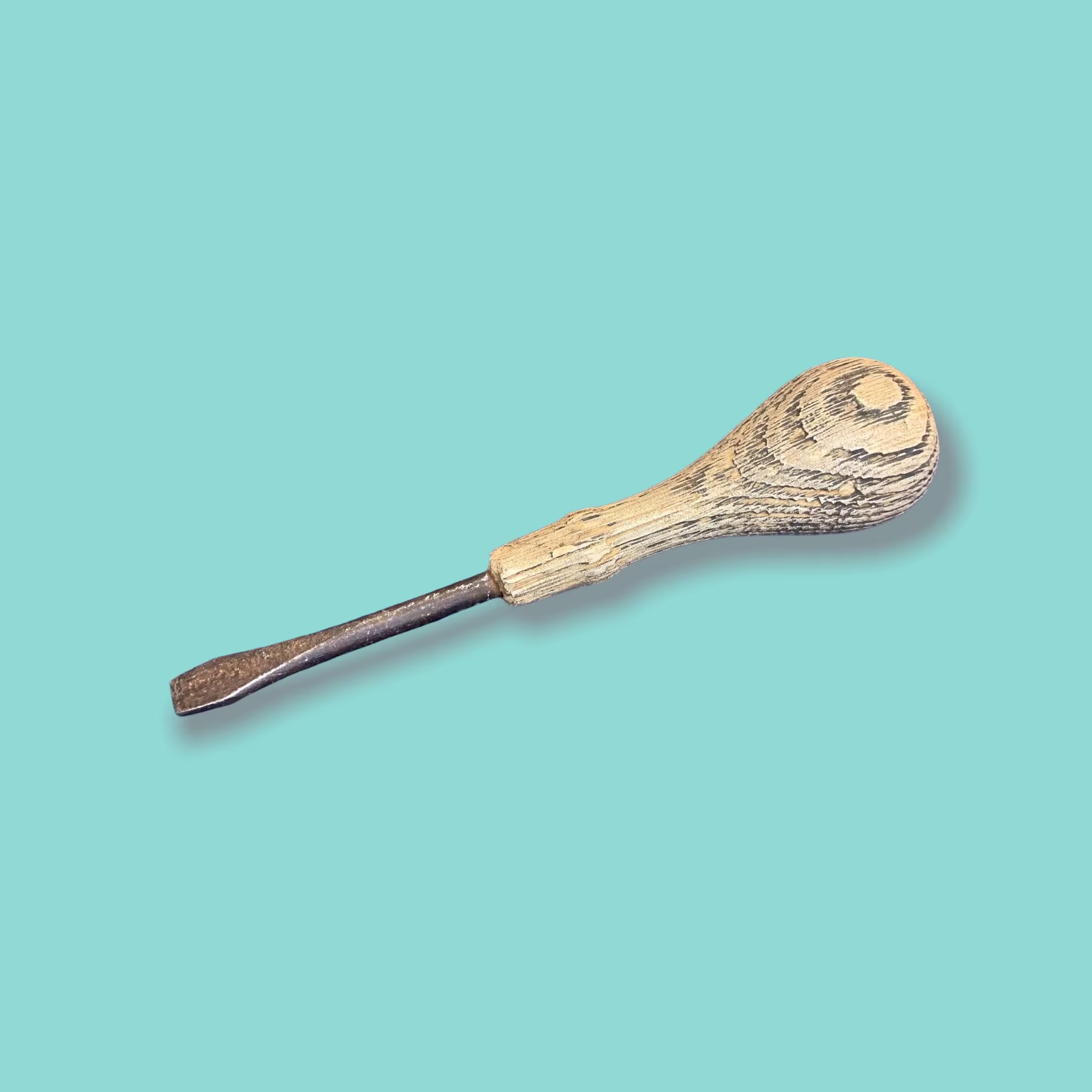 Vintage Screwdriver Wooden Hand Tool. Unique