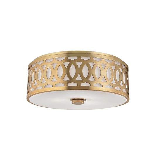 Hudson Valley Lighting Genesee 4-light Large Flush Mount, Aged Brass