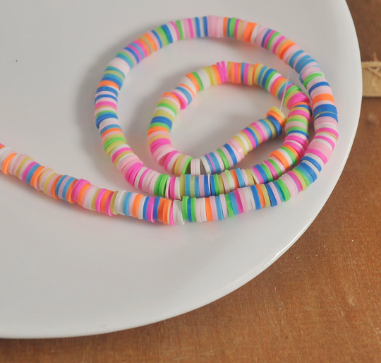 6mm Vinyl Heishi Beads, Mixed Color Polymer Clay Beads, African Polymer Clay Diy Making Jewelry Bead, Length 40cm6-36#
