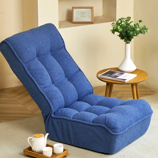 Portable Floor Chair w/Back Support - Adjustable chair, Fabric