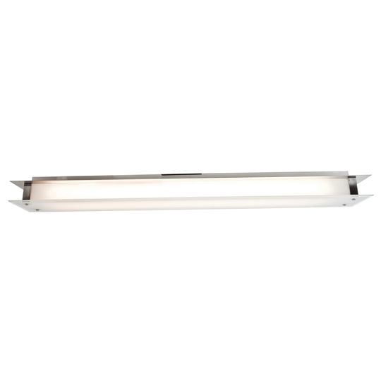 Access Lighting Vision 2-light Fluorescent Brushed Steel Wall Sconce, Flush Mount with Frosted Glass