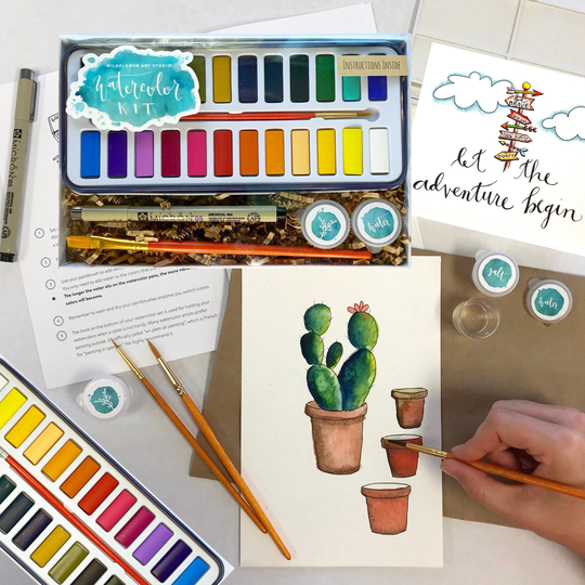 Diy Watercolor Kit For Beginners - Premium Painting Craft Adults Art Gift Box Adults, Kids