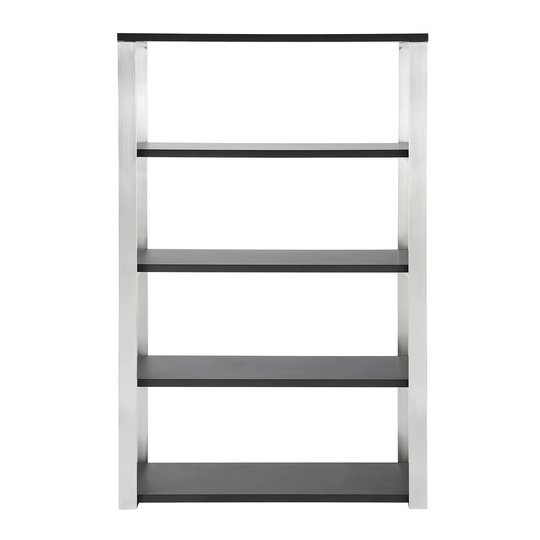 Dillon 40-Inch Shelf/Shelving Unit with Matte Anthracite Shelves and Brushed Stainless Steel Frame - N/A