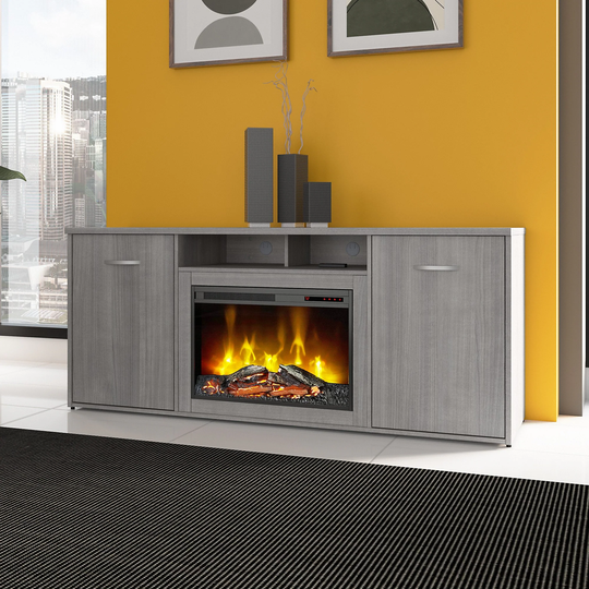 72W Electric Fireplace Storage Cabinet by Bush Business Furniture