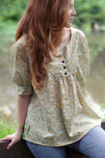 Ladies Tunic Style Top Paper Pattern, Boho Blouse Sewing Sew Liberated