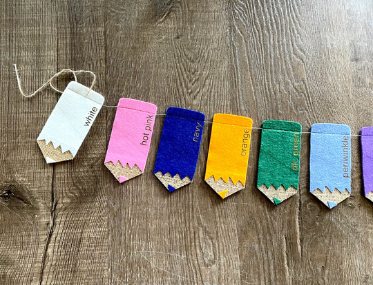 Colored Pencil Garland // Back To School Classroom Decor First Day Of Teacher Gift