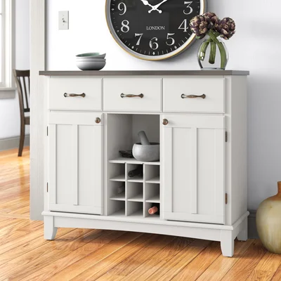 Presswood 41.75" Wide 3 Drawer Cherry Wood Server