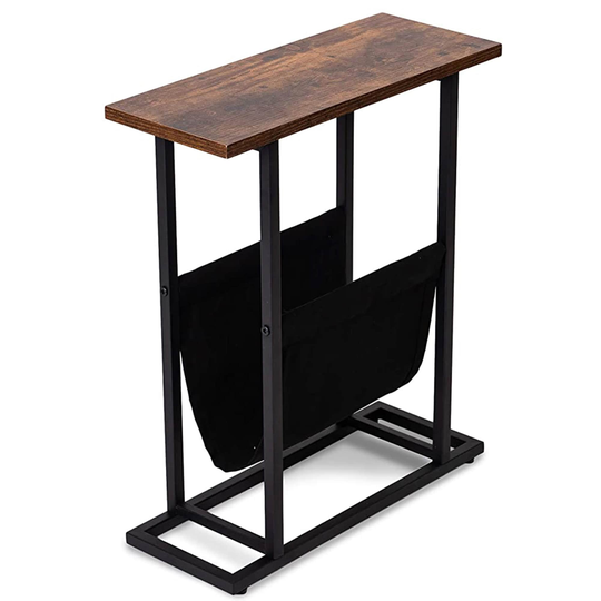 Side Table Snack Coffee Table Bedside End Table with Storage Pocket