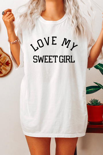 Comfort Color Love My Sweet Girls Girl Mama Shirt(Singular | Mom Shirt, T-Shirt, Cute Mother's Day Gift, Life
