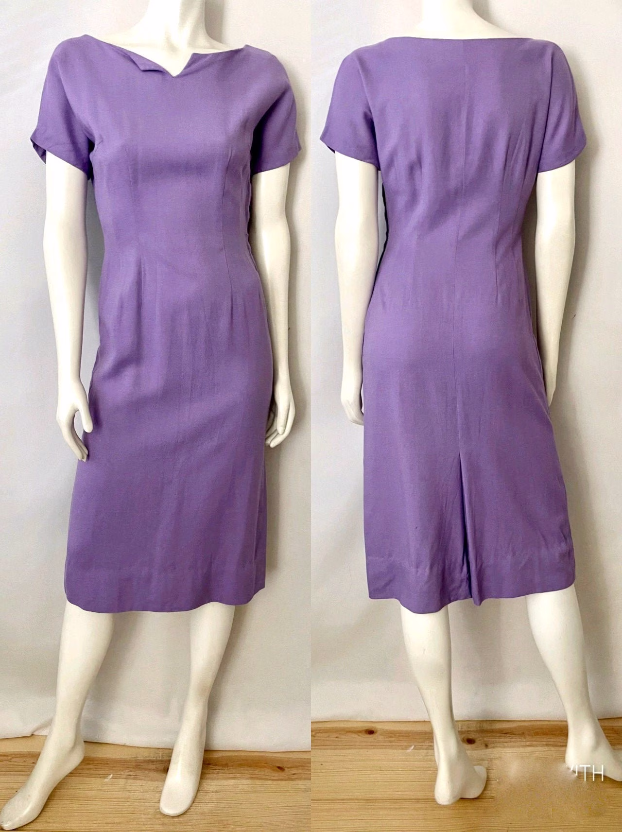 Vintage 60's Purple, Short Sleeve, Pencil Dress | S