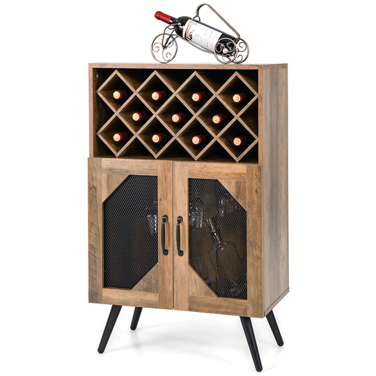 Costway 2-Door Kitchen Storage Bar Cabinet Buffet Sideboard w/ Wine - See Details