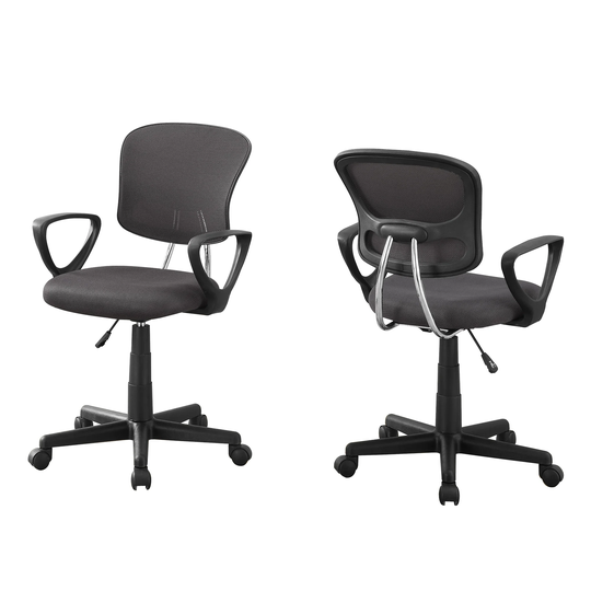 33" Gray and Silver Contemporary Upholstered Office Chair