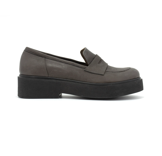 Womens Loafer, Gray Penny Loafers, Leather Chunky Platforms, Tods Loafers, 1970S Platform Shoes, Chunky Platforms, Mid Heel, Loafers Women