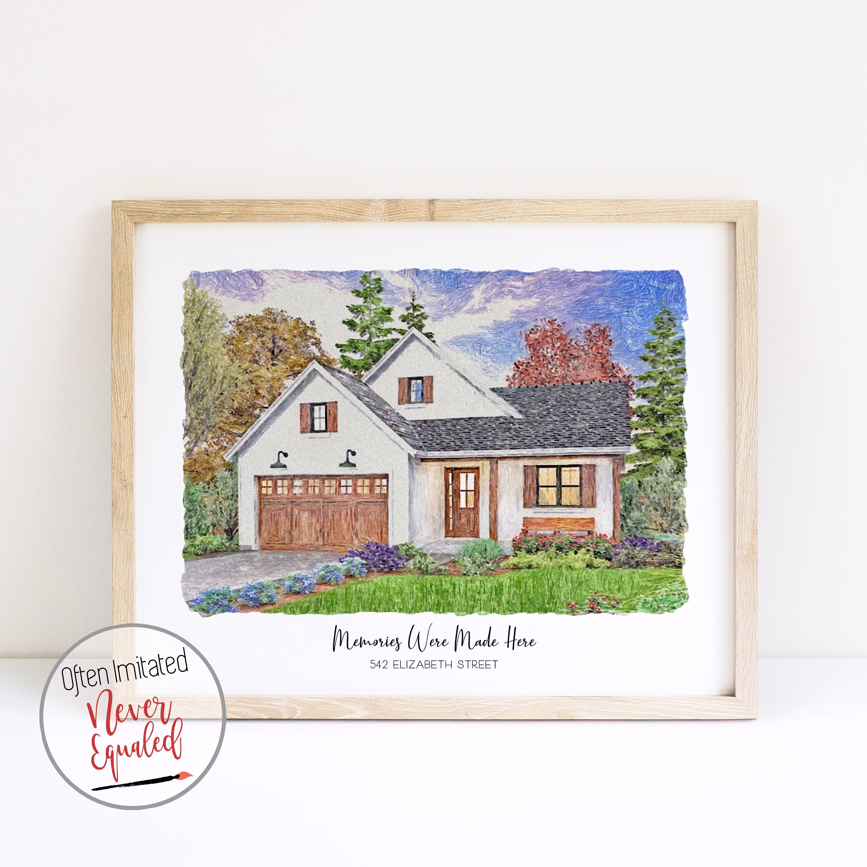 Custom House Portrait Closing Gift For Buyers, Home Painting & Drawing From Photo, Sellers Pencil