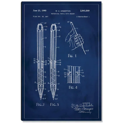 'Mechanical Pencil Patent' Graphic Art Print on Wood