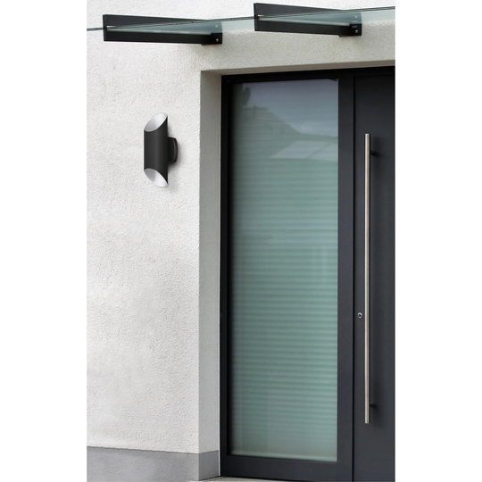 Westinghouse Lighting Carson Two-Light Dimmable LED Outdoor Wall Fixture with Up and Down Light, Matte Black Finish