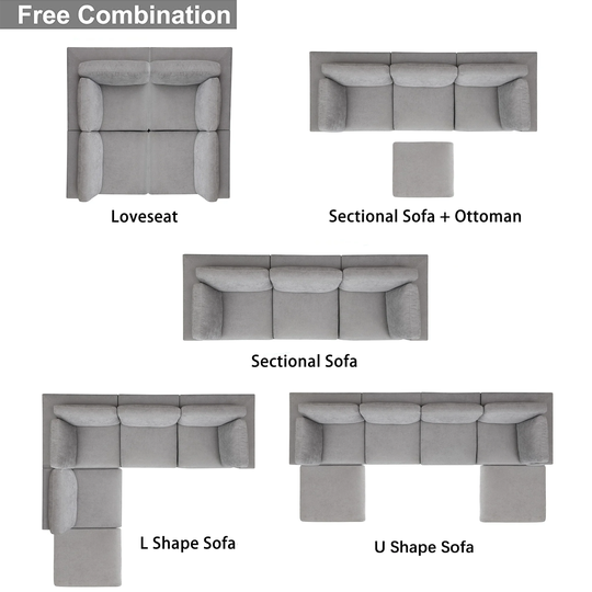 Fabric Upholstered Modular Sofa Collection,Corner Sofa Seat Up to 1
