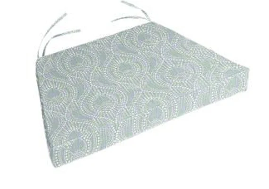 Chair Cushions - Alyssa Regal Blue Slub Canvas Replacement Cushion Rustic Chair Pad, 18" Double Ties, Cushions