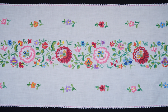 Hungarian Floral Table Runner 89/41 cm, Ethnic Embroidered Home Decoration, Folk Runner, Colorful Embroidery, Decor